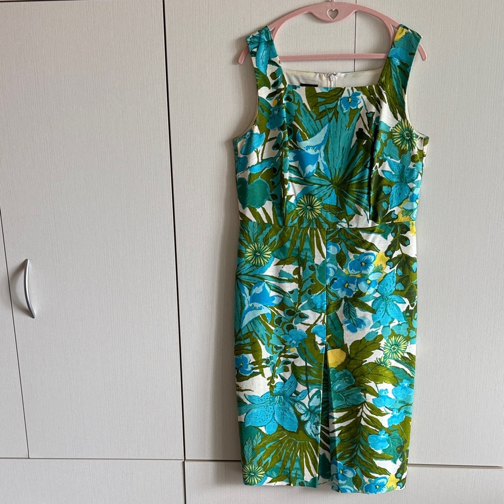 Talbots Green and Blue Floral Dress